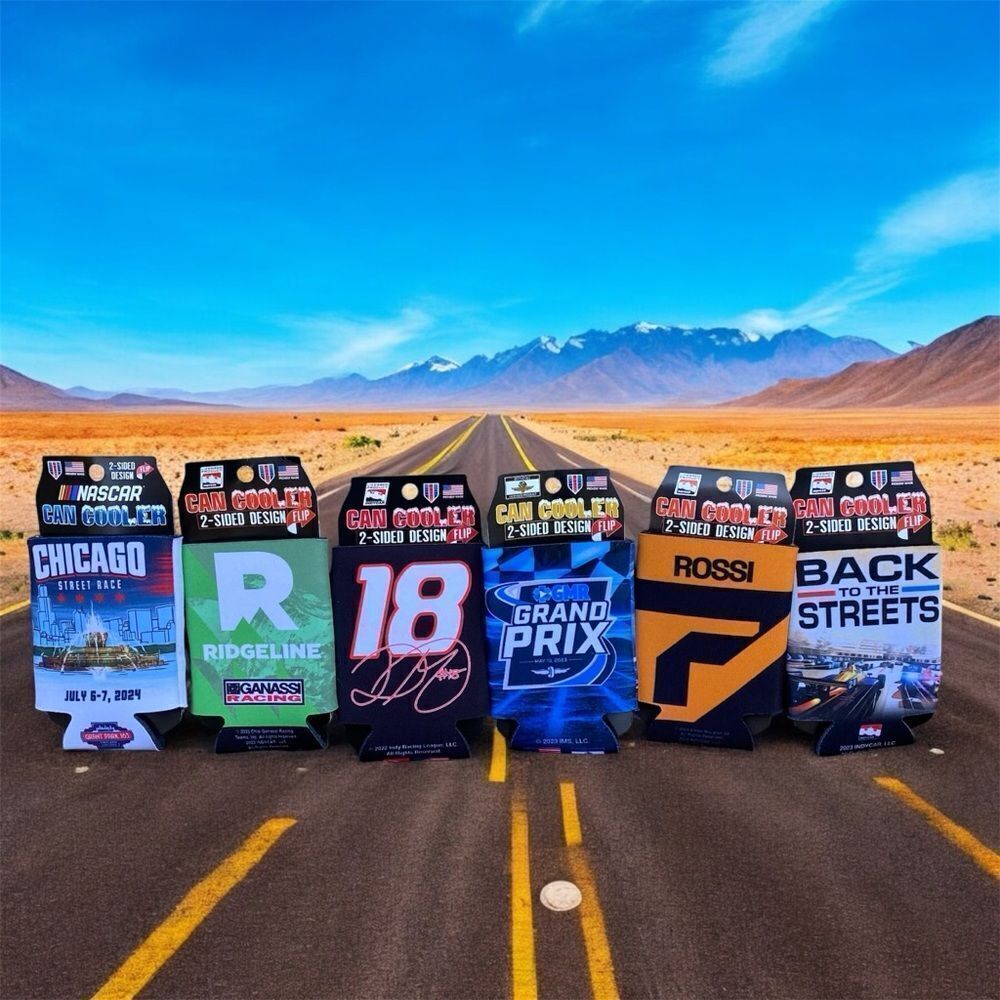 NWT New Lot of Six (6) Indy Car Can Cooler/Koozies. Auto Racing